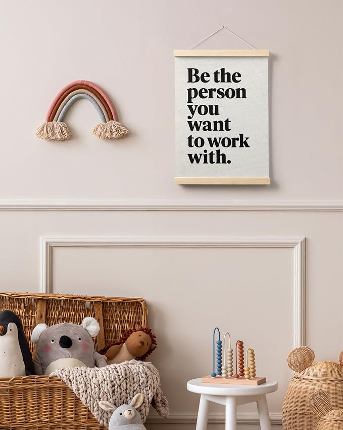 FGFK Be the Person You Want to Work with Inspirational office Framed hanging Canvas wall art Poster Prints decor for women,Trendy Motivational posters office decorations for work,12x16 Inch