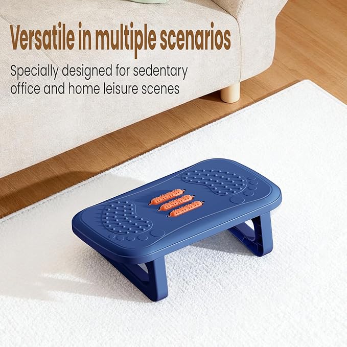 Foot Rest for Under Desk with Massage Rollers - 120Lbs Max Ergonomic Office Foot Stool for Home & Work, Relieves Leg & Back Pain