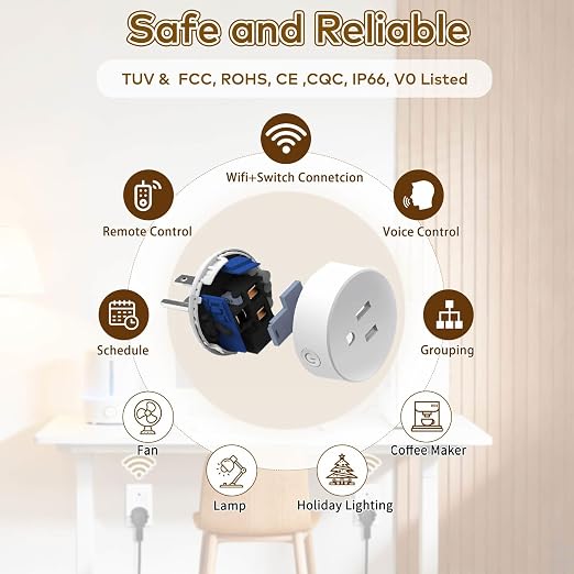 NineLeaf Zigbee Smart Remote Outlet with Wall Decor Switch,Zigbee Repeater,Wireless Plug with APP & Voice Control, Compatible with Alexa &Google Assistant, Timer & Schedule,1 Switch+6 Outlets