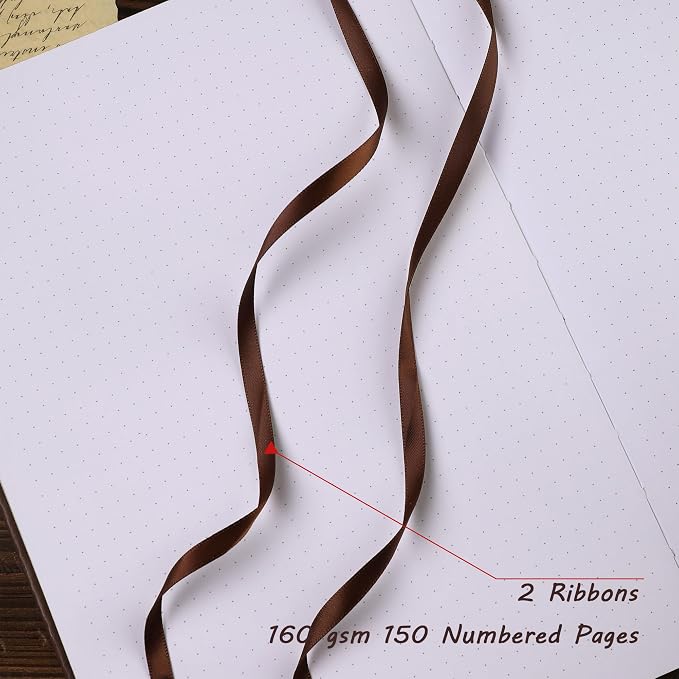 TIEFOSSI B5 Dot Journals for Women Men, 160 GSM Thick Paper, 150 Numbered Pages, 5 * 5MM Dot Grid, Dotted Notebooks for Planner Organization