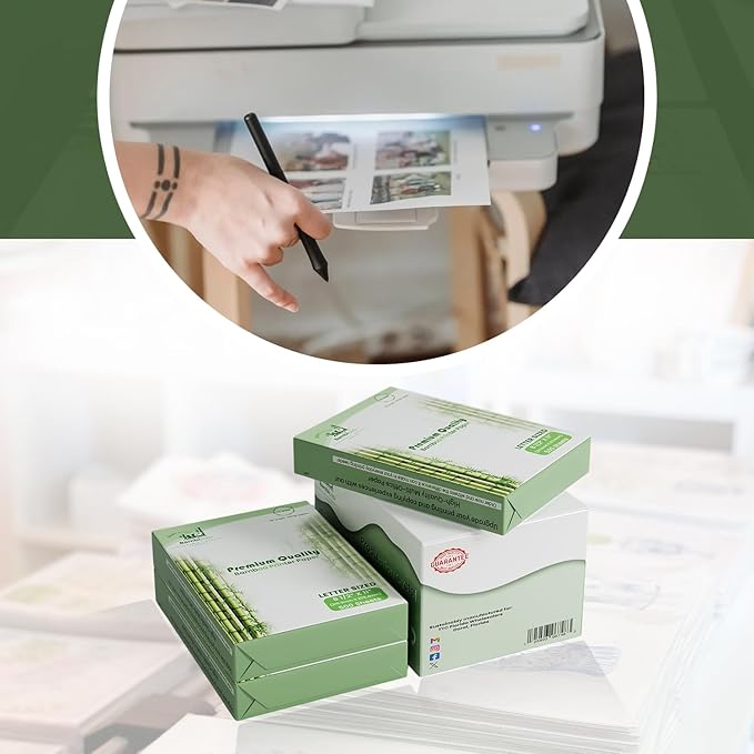BAM POS Bamboo Printer Paper - 8 1/2” x 11”- 20LB Multipurpose White Paper - Made from Bamboo Fiber, Renewable Resources, Zero Trees Used - 3 reams (1500 Sheets)