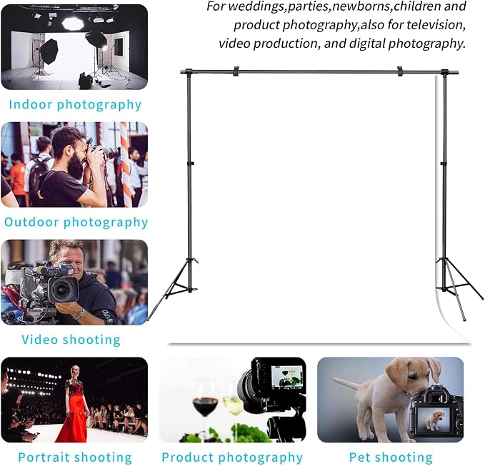 White Backdrop Background for Photography Photo Booth Backdrop for Photoshoot Background Screen Video Recording Parties Curtain 5x7FT