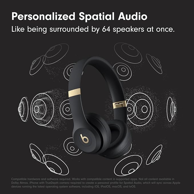 Beats Solo 4 Wireless Headphones with 20W Power Adapter - Black & Gold