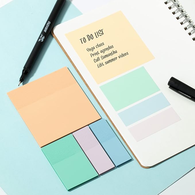 Mr. Pen Transparent Sticky Notes - 200 pcs, Pastel Colors, See Through, Bible & Book Annotation, Stocky Notes for Bible Journaling