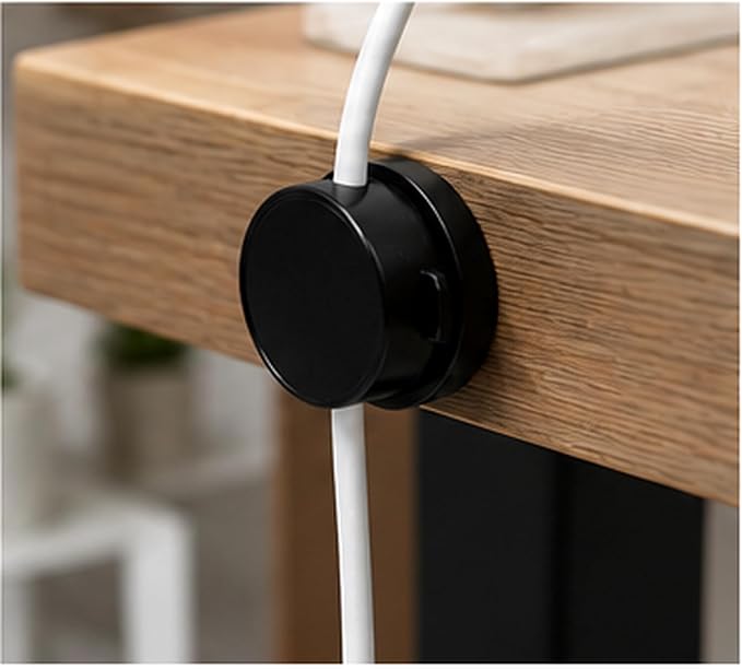 Magnetic Cable Clips 6 Pack, Cord Holder for Desk, Cable Management Organizer, Wire Holder for Charging Cables, USB C, Lightning, Phone Charger, Office, Nightstand and Home