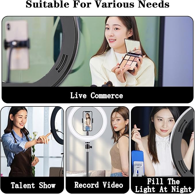 Selfie Ring Light with 3 Light Modes and 10 Brightness Levels USB Powered Mini LED Fill Light for YouTube/TIK Tok/Phone/Live Stream/Makeup Shooting/Zoom Meetings