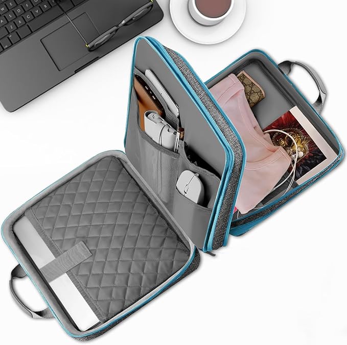 ZINZ Slim Expandable Laptop Case 15.6 Inch Sleeve Upgraded Protective Durable Recycled Carrying Case Compatible with MacBook 15" & 16" and Most 15" 15.6" 16" Notebook,DG01BL01