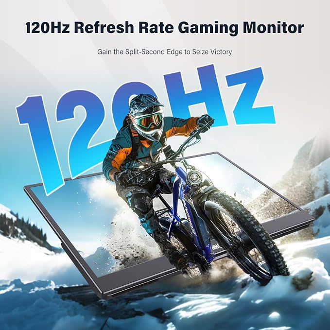InnoView 15.6-Inch Portable Monitor, 120Hz 2K QHD, USB-C/HDMI, Travel Monitor for Laptop MacBook/Switch/PS5/Xbox (Adapter Not Included)