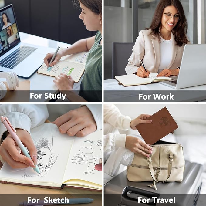 PERCUN A5 Hardcover Graph Paper Notebook, 5.9”x8.5” Leather Journal for Women & Men, 160 Pages Grid Paper Composition Notebook for Work, School, Math, Quad Ruled Writing Journals,Graphing (Brown)