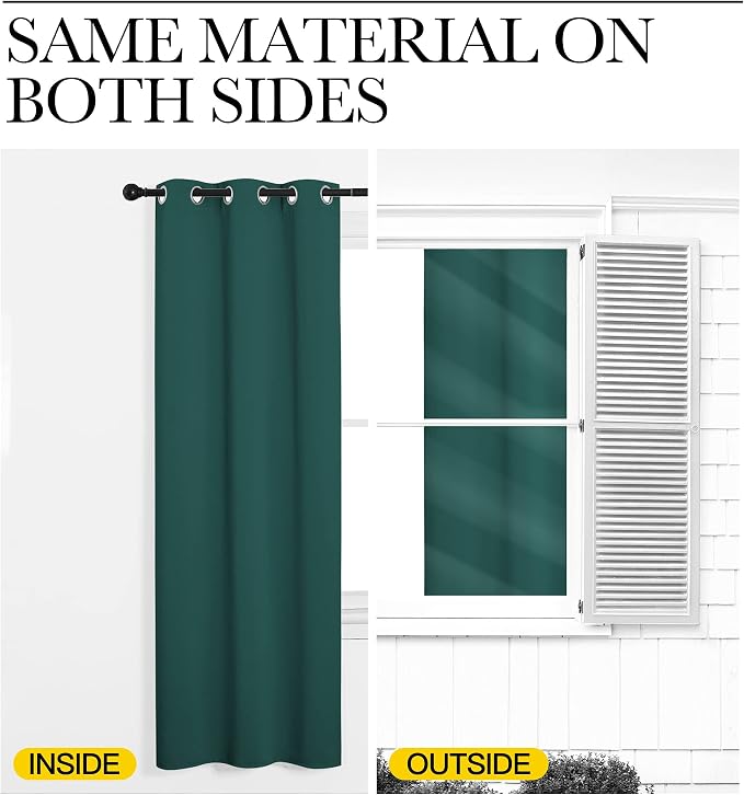 NICETOWN Black Out Curtain for Patio Door 108 inches Long, Grommet Thermal Insulated Room Divider Extra Wide Window Treatment Sound Reducing for Home Office, Hunter Green, 1 Panel, W120 x L108