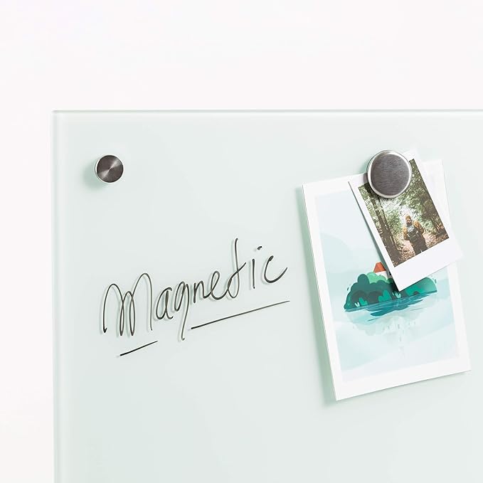 U Brands Magnetic Glass Dry Erase Board, Only for Use with HIGH Energy Magnets, 48" x 72" Inches, White Frosted Surface, Frameless (2301U00-01)