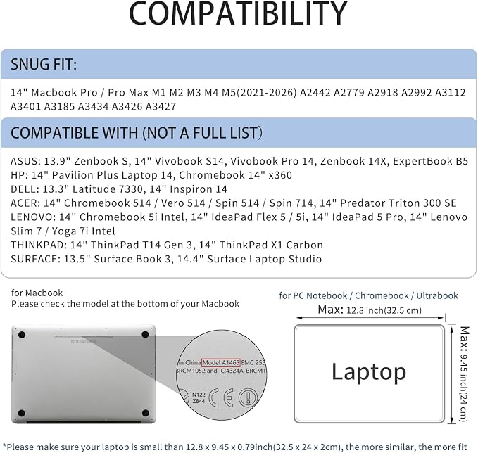 RAINYEAR Laptop Sleeve Case Compatible with 13.3 Inch Notebook Computer Tablet Chromebook 14" MacBook Pro/Max M1 M2 M3 M4 M5 Soft Cover Protective Case Zipper Carrying Bag (Purple)