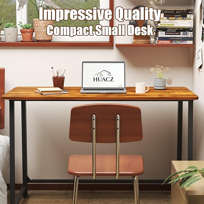 31.5" Folding Desk for Small Spaces, Foldable Computer Table for Home Office, Study,Bedroom,Dorm,Craft, Space Saving,Small Writing Work Office Compact Computer Desk,Easy Assembly,Rustic Brown