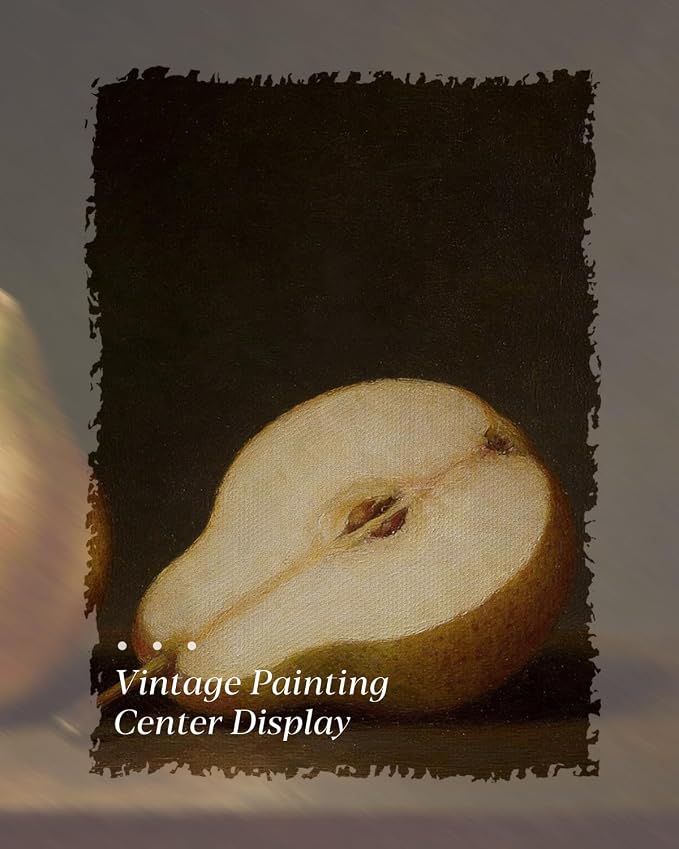 HUARCEY Gold Framed Vintage Wall Art for Living Room, Fruits Painting Prints Shelf Decor for Kitchen, Aesthetic Bedroom Wall Art, Best Gifts for Friends or Family - Pears 10L x 8W
