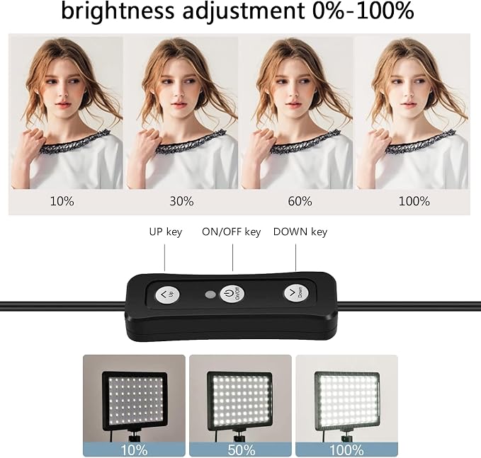 2-Pack LED Studio Streaming Lights, Portable Video Lighting for Video Recording Filming Camera Photo Photography Conference Game YouTube TikTok Shooting with Adjustable Tripod Stand & Color Filters