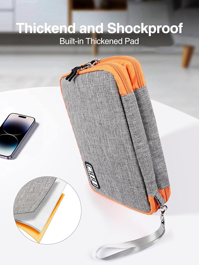 Luxtude Travel Cable Organizer Bag, Electronic Organizer Travel Case Large, Cord Organizers Bag, Tech Bag for Cable Storage/Cord Storage/iPad Pro(up to 11")/Wall Charger/Electronic Accessories