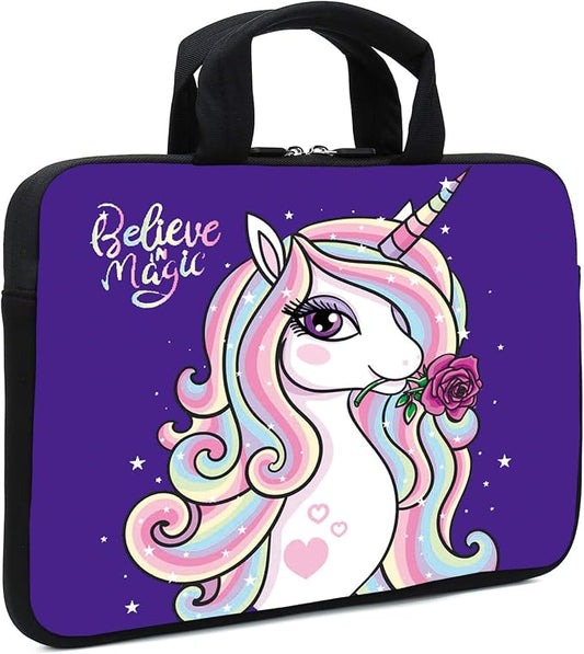 15.6" Laptop Sleeve 14" 15" 15.4" Chromebook Case Ultrabook Case Notebook Sleeves PC Messenger Bag (Cute Horse)