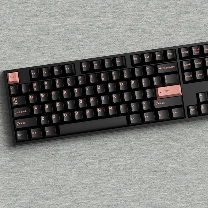 Fogruaden PBT Keycaps Set, Cherry Profile Custom Keycap for Mechanical Keyboard Dark Pink Keycaps