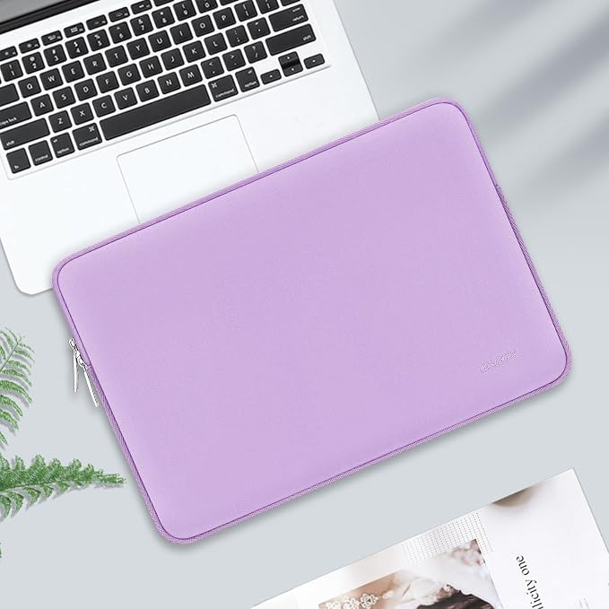 MOSISO Laptop Case 16 inch, 15-15.6 inch Laptop Sleeve Bag Compatible with MacBook Pro 16 M5 M4 M3 M2 M1, HP Acer Dell Lenovo ASUS Notebook, Neoprene Computer Sleeve Bag with Small Case, Purple