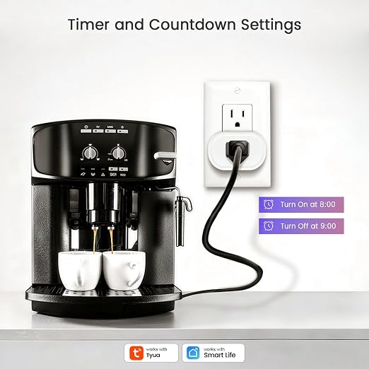 Smart Home Plug, MOOEGG 2.4GHz WiFi Smart Socket, Works with Alexa & Google Assistant, 10A Mini Smart Outlet, APP Timer, Countdown & Group Control, No Hub Needed, ETL FCC RoHS Certified, White,2 Pack