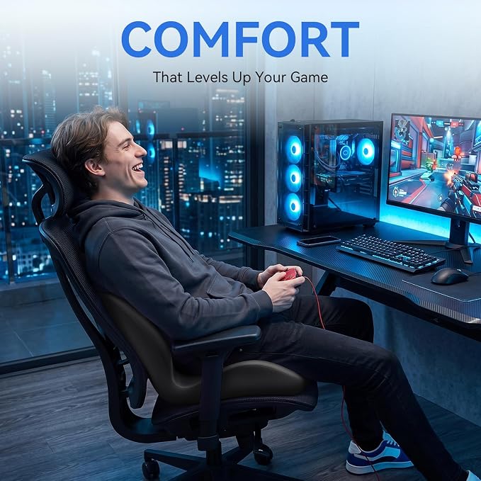 Seat Cushion for Office Chair and Car, Lumbar Support Pillow for Chair | Memory Foam Ergonomic Orthopedic Cushion Relieve Tailbone Sciatica Lower Back Pain for Office Desk Chair, Car, Truck, Black