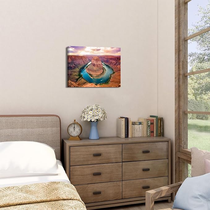 Grand Canyon Arizona Wall Art Nature National Park Horseshoe Bend Landscape Canvas Prints Sunset Picture Wall Decor Colorado Mountain Poster Painting Artwork for Living Room Bedroom Decoration 12x16”