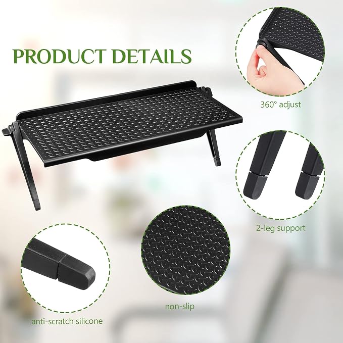 Hoteam 4 Pcs Top of TV Shelf for Cable Box Adjustable TV Top Shelf for Monitor Screen Media Boxes Cellphone Stand Console Home(11.8 x 4.5 Inch)