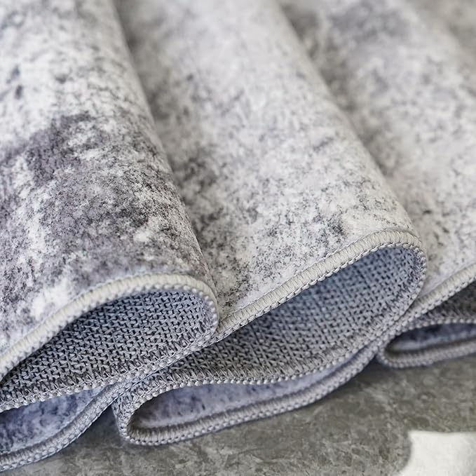 Abstract Washable 2x10 Runner Rug: Non-Slip Entryway Hallway Kitchen Rugs Indoor Low Pile Stain Resistant Carpet Soft Foldable Runners Ultra Thin Home Decor Gifts for Housholds/Newlyweds 2X10 Grey