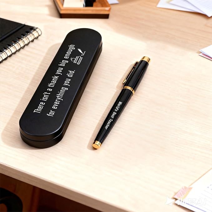 TANWIH Teacher Appreciation Gifts - Engraved Gel Pen Gift Set for Teachers - Thank You Teachers Birthday Graduation Gifts for Men Women