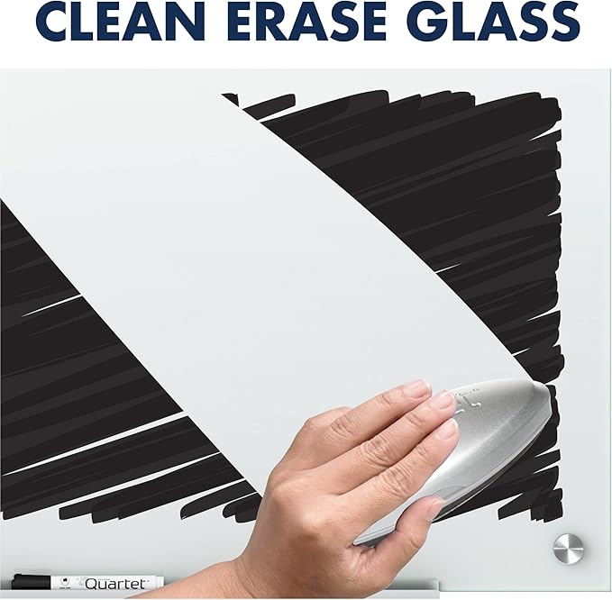 Quartet Dry Erase Board, Glass Whiteboard 72"W x 48"H, Non-Magnetic, Infinity, White (G7248NMW)