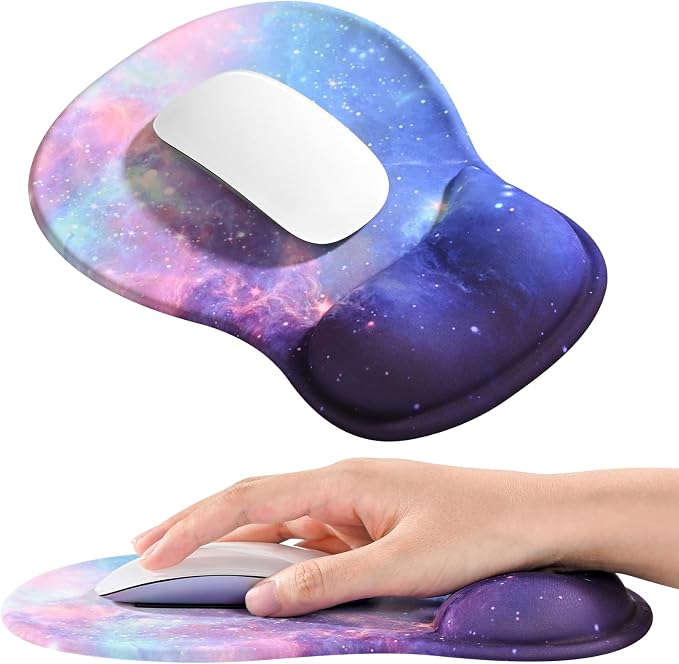 EooCoo Ergonomic Mouse Pad with Gel Wrist Rest Support Middle Concave Design, Relieve Wrist Pain, Non-Slip Base for Laptop, Computer, Office Desk Accessories, Carpal Tunnel Syndrome