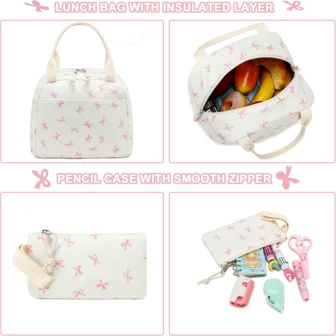 BTOOP School Backpacks for Teen Girls Bookbags Lightweight Kids Backpack School Bags Set with Lunch Box Pencil Case