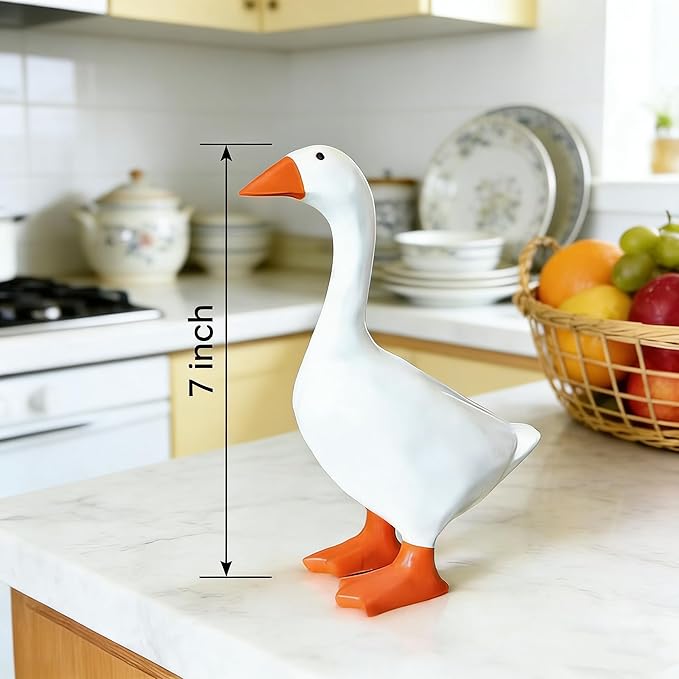 Desk Goose 7 Inches Mini Office Desktop Goose Magnetic Key Holder | 7 inch resin goose decor for office or home.Magnetic beak can hold a couple of keys.Gift for friends and family.