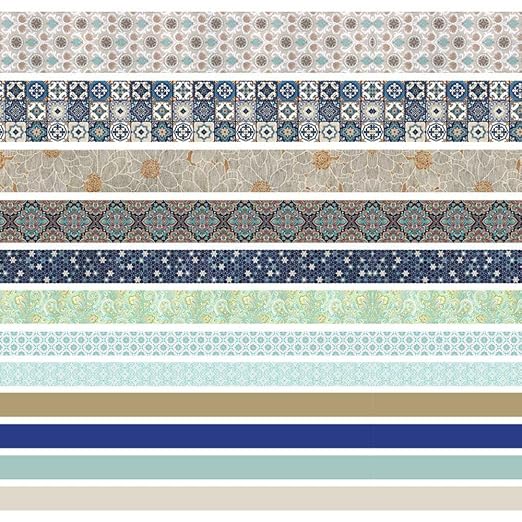 CooBigo 12 Rolls Washi Tape Set, Decorative Masking Tapes for Arts Scrapbook Planner Journaling Supplies Gift Wrapping DIY Crafts (Traditional Patterns)