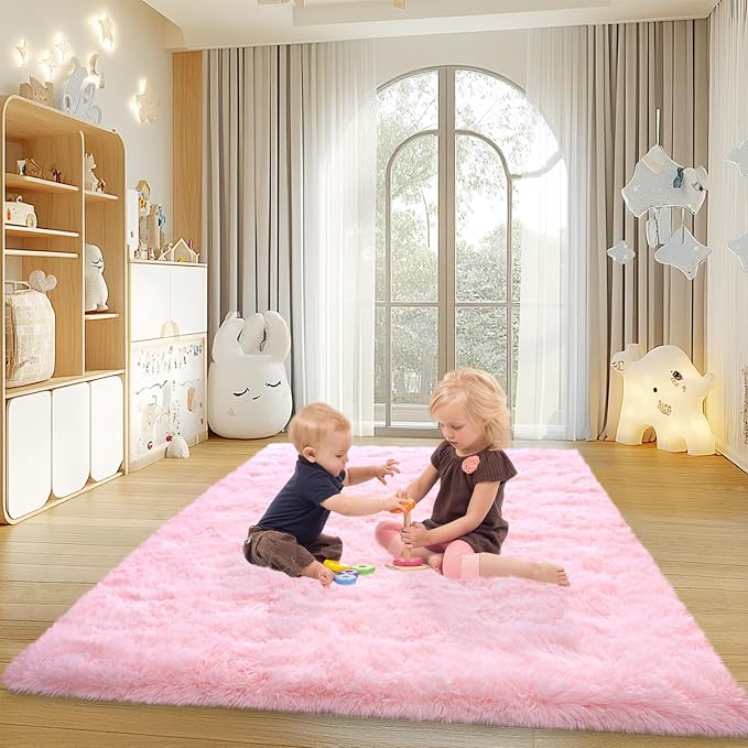 Mugorn Small Soft Shag Rugs for Bedroom, 4x6 Fluffy Area Rugs for Living Room
