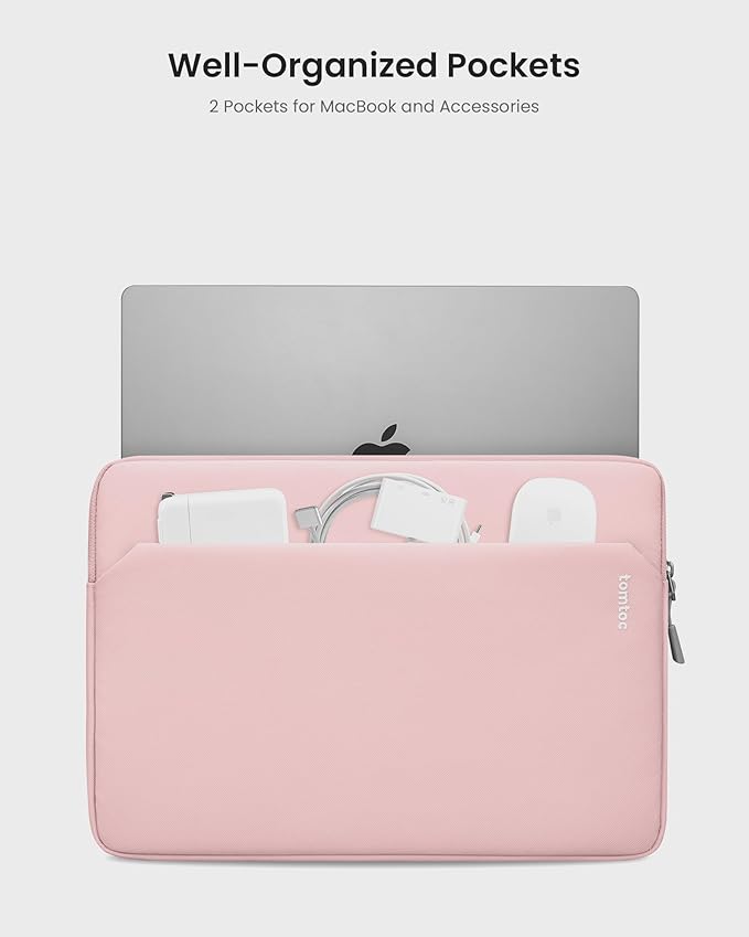 tomtoc Slim Laptop Sleeve for 15-inch 2026 New MacBook Air M5 (2026), M4/A3241, M3/M2, 15 Inch Microsoft Surface Laptop AI PC/7/6, Dell XPS 15 Plus, Recycled Water-Resistant Protective Case Bag
