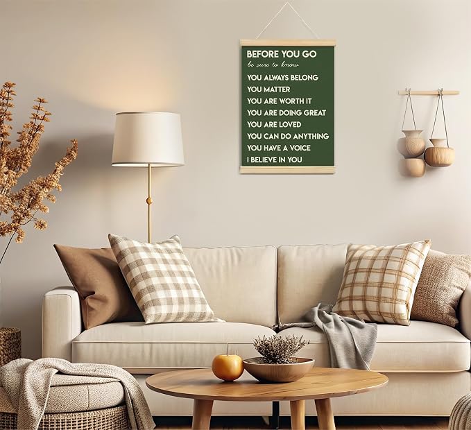 Mental Health Positive Inspirational Wall Art Decor,Therapist Office Signs Wall Art Decor For Office Kids Teen Girls Room Bedroom Playroom Wall Decor Wood Posters Framed（dark green）