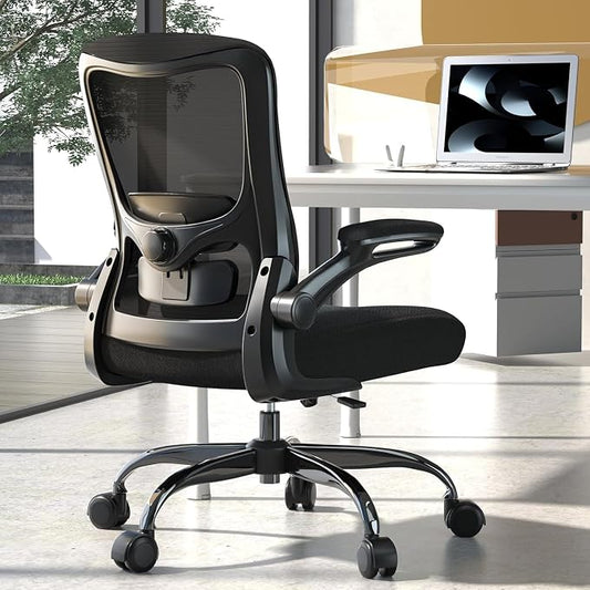 Ergonomic Office Chair for Long Hours, Adjustable Padded Lumbar Support for Lower Back Relief, 330 lb Capacity, Comfortable Computer Desk Chair for Home Office, Work & Study