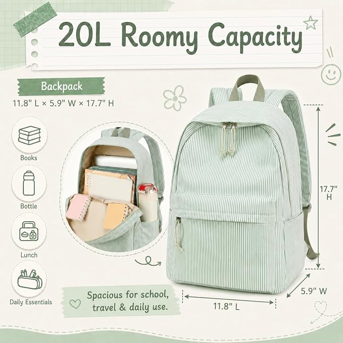BTOOP School Backpacks for Teen Girls Bookbags Lightweight Kids Backpack School Bags Set with Lunch Box Pencil Case