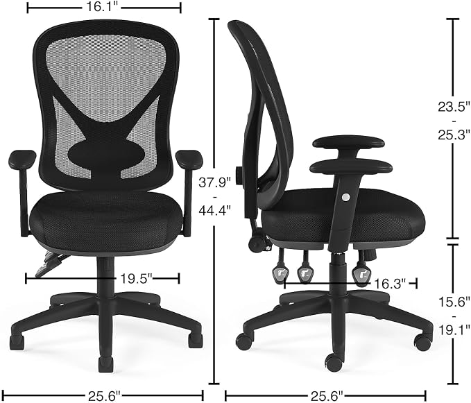 STAPLES Ergonomic Task Chair, Mesh, Black, 2-Pack