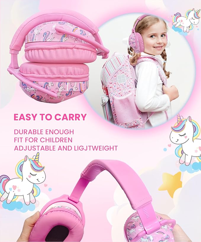 ZOHAN EM030 Kids Ear Protection, Noise Cancelling Headphones Ear Muffs for Autism Sensory, Safety Noise Reduction Hearing Protection for Monster Truck/Concerts/Fireworks/Air Shows
