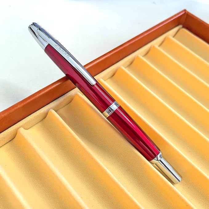 Jinhao 10 Retractable Fountain Pen, Burgundy EF Writing Pen with Converter and Pen Box