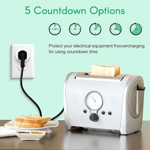 NineLeaf Wireless Control Countdown Outlet for Christmas Decor, Programmable and Expandable Electrical Switch, 500FT Range, 125V/15A/1875W Light Switch, 3Remote and 5Outlets