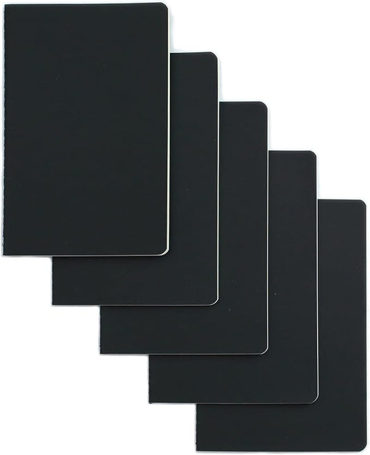 TWONE 6 Pack Notebooks Journal - 60 Dot Grid Page/30 Sheets, Premium Thick Paper Soft Cover Journal for Travel, Office, Work, Office, Home, School, Business Writing, 5.5 x 8.25 (Black)