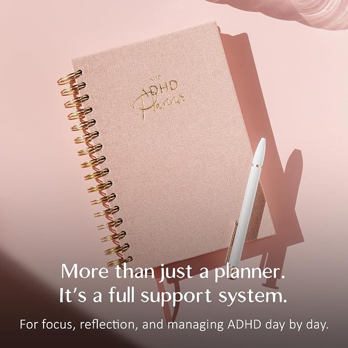 The ADHD Planner - Undated Daily Weekly Schedule Organizer Journal for Disorganized People - Habit Tracker Record Emotions & Mood - Academic Goals - Structure & Focus for Adults Brains (Spiral)