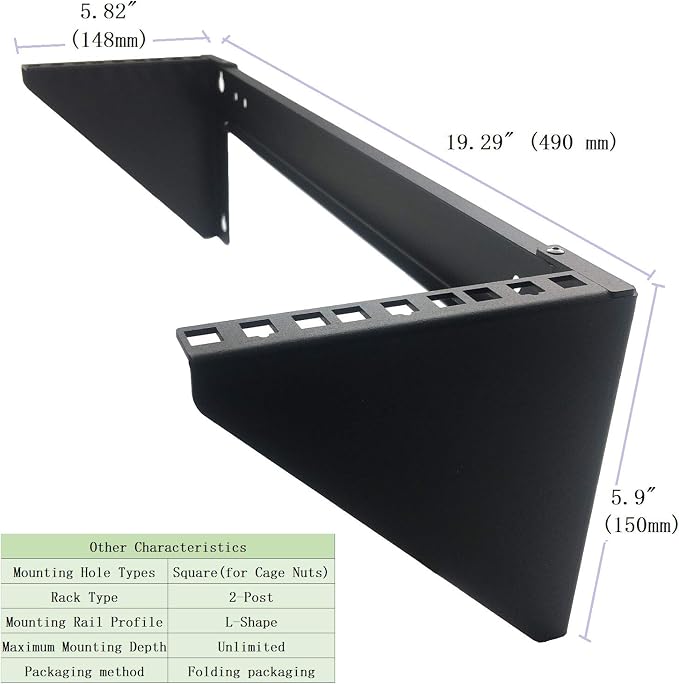 3U 19 Inch Heavy Duty Vertical Wall Mountable Rack and 125 lb Wall Mountable Server Rack (3U150)