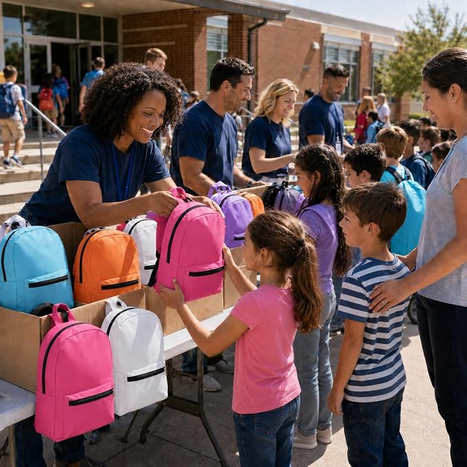 PJT 12 Pack Backpacks for Kids,17" Assorted Colors Bulk Back Packs,Bookbags Durable Lightweight for Back to School Supplies Boys & Girls