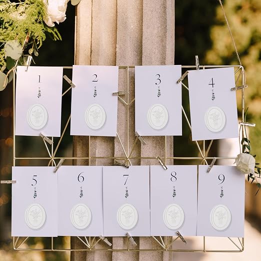 UNIQOOO Wax Seal Stickers - Vintage Photo Frame Floral Bouquet Wedding Invitation Envelope Seal Stickers, 50 Pcs Self-Adhesive White Stickers, Perfect for Invitation, Gift Wrapping, Party