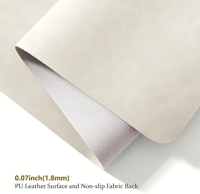 Distressed Leather Desk Mat - Non-Slip PU Desk Pad for Office and Home - Desk Organization and Accessories - Ideal for Large Mouse Pad and Desk Mats on Top of Desks(Sandstone,36"x 17")