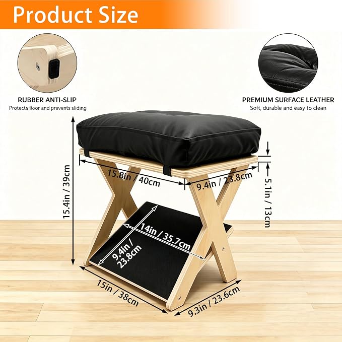 Foot Rest Under Desk, Ergonomic Wooden Desk Foot Rest | Fixed angle design with ample foot space for work study and gaming